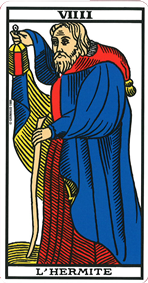 La lame de L'hermite tarot de Marseille 