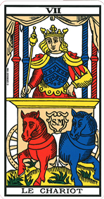 La lame du Chariot tarot de Marseille 