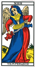 La lame de La Tempérance tarot de Marseille 